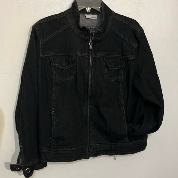 Chicos platinum cotton denim jacket Large - Picture 1 of 8